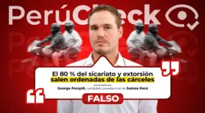 El 80% del sicariato y la extorsión no sale de las cárceles, como dijo George Forsyth