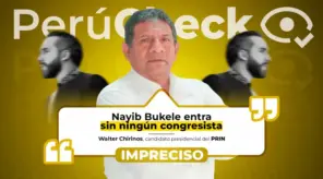 Es impreciso que Bukele llegara al poder sin congresistas, como afirmó Walter Chirinos