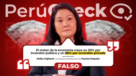 Keiko Fujimori dijo que la inversión privada es el 80% del motor de la economía, pero es falso
