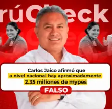 El candidato presidencial Carlos Jaico dijo que hay 2.35 millones de mypes, pero no es así