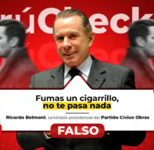 ¿Fumar un cigarrillo no tiene efectos en la salud, como indicó el candidato Ricardo Belmont?