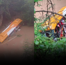 Bus de Movil Bus cae a un río con más de 50 pasajeros a bordo en San Martín (VIDEO)