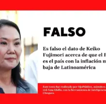 Es falso el dato de Keiko Fujimori acerca de que el Perú es el país con la inflación más baja de Latinoamérica