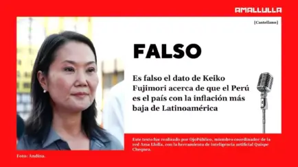 Es falso el dato de Keiko Fujimori acerca de que el Perú es el país con la inflación más baja de Latinoamérica