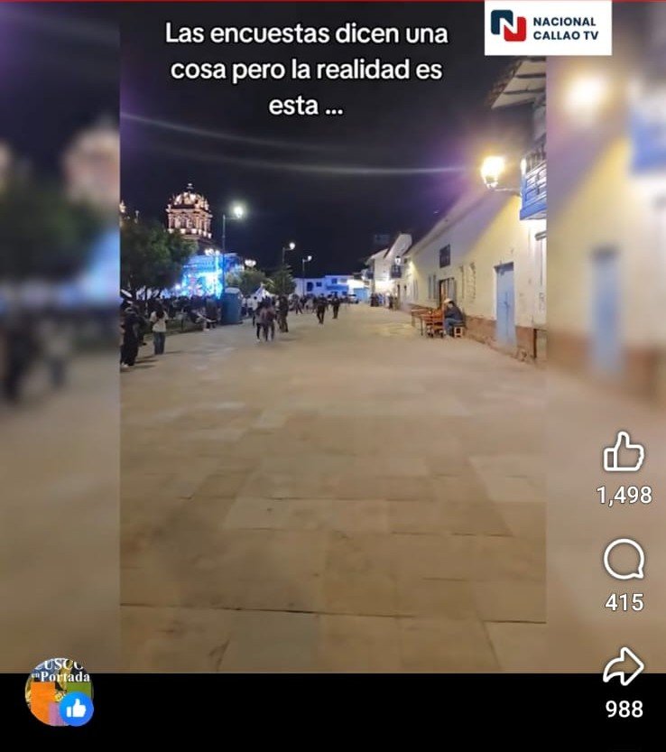 Imágenes desmienten que López Aliaga llenara plaza en Cusco