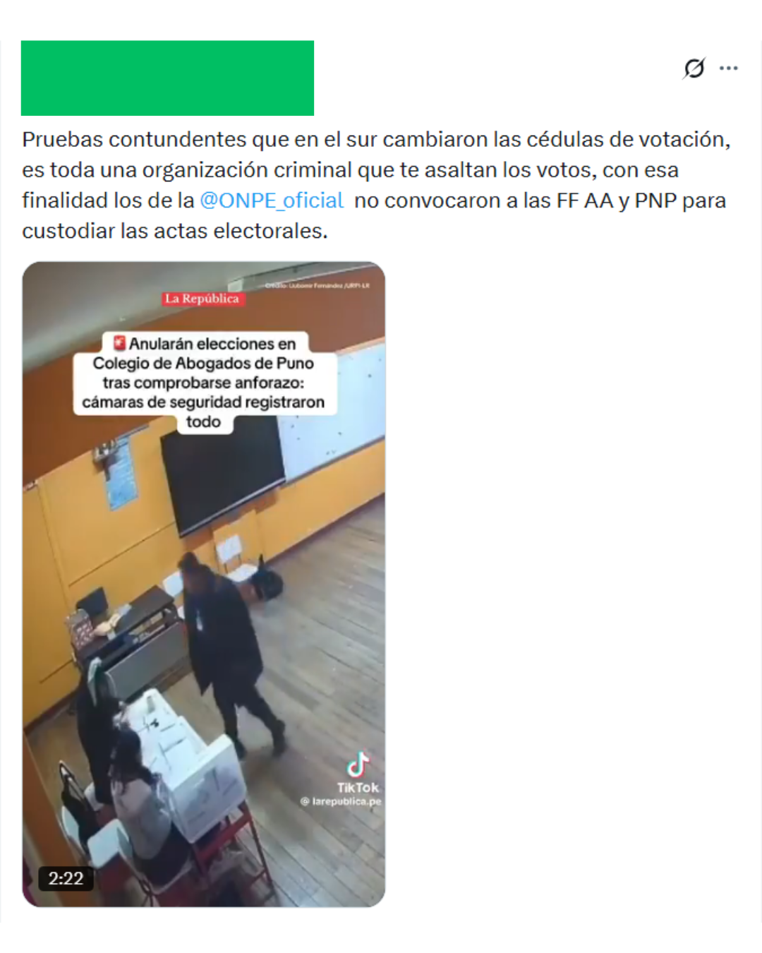 Es falso que video de 'anforazo' en Puno pruebe 'fraude' en las Elecciones Generales 2026