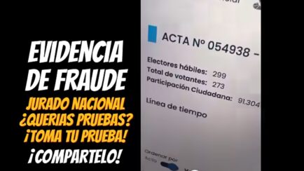 Es falso que en la mesa 054938, Renovación Popular tenga 61 votos, como dice viral