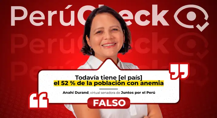 Es falso que el 52% de la población peruana tenga anemia, como indicó la candidata al senado Anahí Durand Guevara de Juntos por el Perú