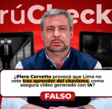 ¿Piero Corvetto “aprendió cómo opera el chavismo” en Venezuela y dejó a Lima sin votar?: Video de IA desinforma