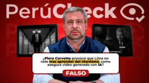 ¿Piero Corvetto “aprendió cómo opera el chavismo” en Venezuela y dejó a Lima sin votar?: Video de IA desinforma