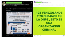 Es falsa la afirmación de que la ONPE tiene a venezolanos como trabajadores