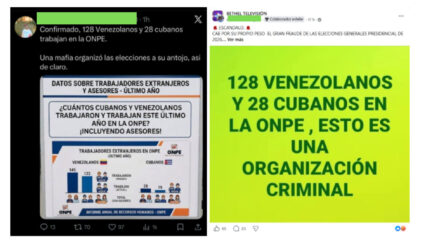 Es falsa la afirmación de que la ONPE tiene a venezolanos como trabajadores