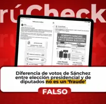 La diferencia de votos de Sánchez entre elección presidencial y de diputados no demuestra que se le haya “inflado”