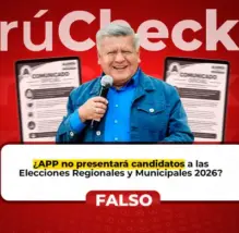 ¿APP anunció que no participará en las Elecciones Regionales y Municipales 2026? Es falso